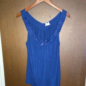 Forever 21 Royal Blue Embellished Tank Top